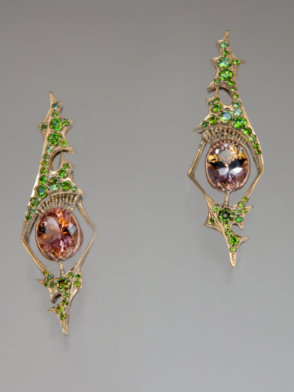 Эксклюзивные украшения, авторские украшения Earrings from the set “Burdock” (2010) ,художник-ювелир Exclusive jewelry, designer jewelry, artist-jeweler