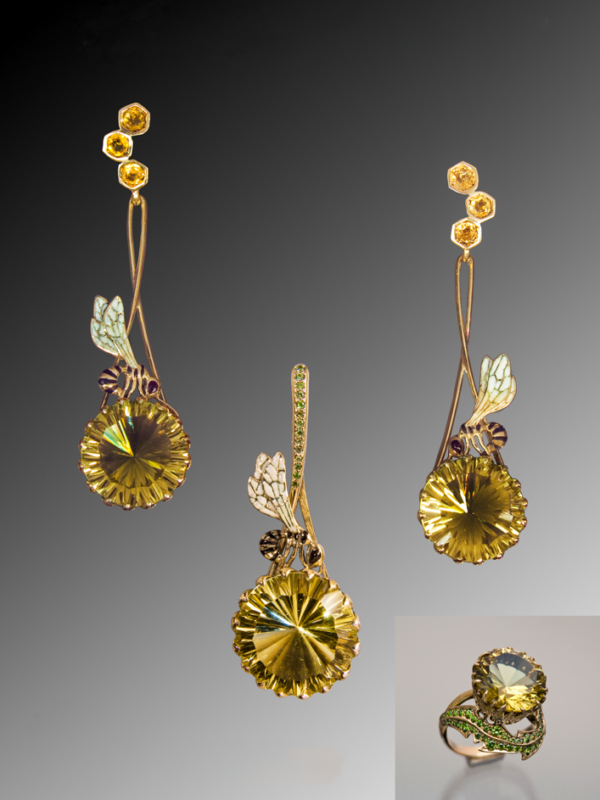 Эксклюзивные украшения, авторские украшения Set “Buzzing June” (2008) ,художник-ювелир Exclusive jewelry, designer jewelry, artist-jeweler