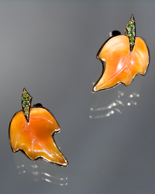 Эксклюзивные украшения, авторские украшения Earrings Autumn leaves (2006) ,художник-ювелир Exclusive jewelry, designer jewelry, artist-jeweler