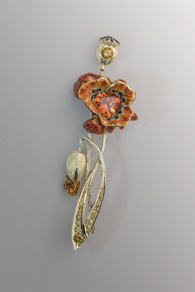 Эксклюзивные украшения, авторские украшения Brooch “Poppy” ,художник-ювелир Exclusive jewelry, designer jewelry, artist-jeweler